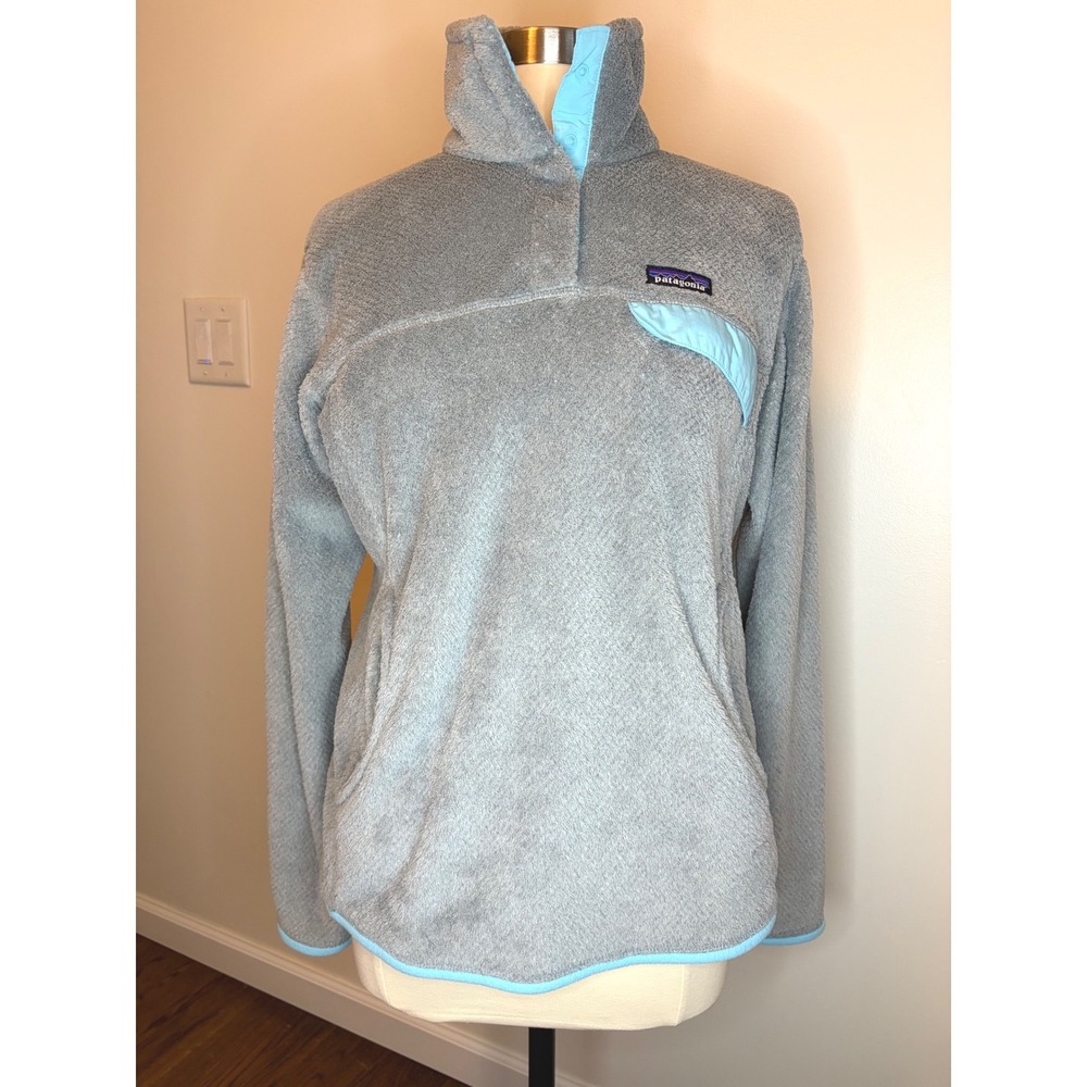 Patagonia Womens Re-Tool Snap-T Fleece Pullover Grey Blue Polartec Gorpcore L